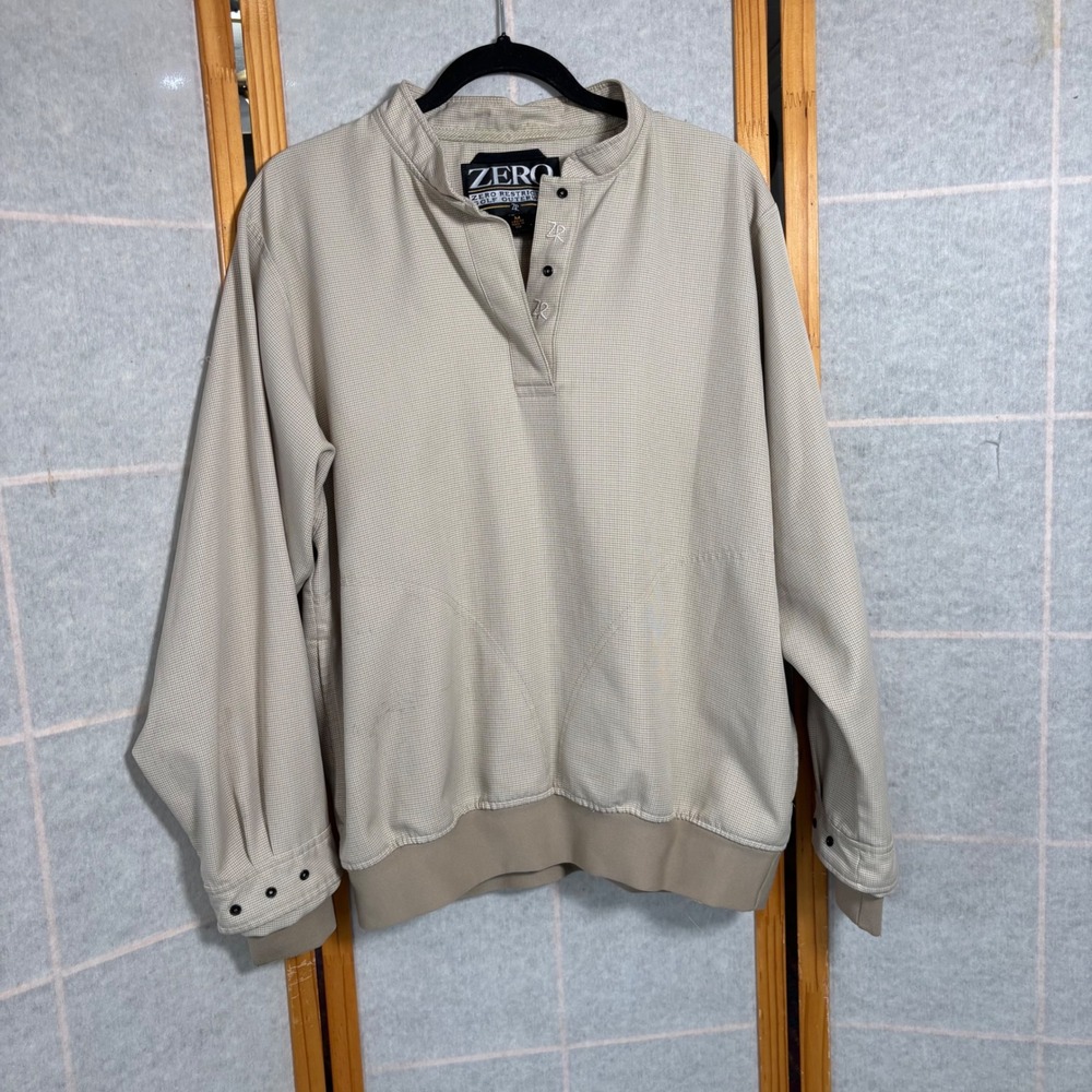Zero Restriction Golf Outerwear Medium‎ Pullover Windbreaker - Brown Houndstooth